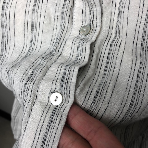 Tahari Striped Linen Peplum Sleeveless Top Size M - Picture 5 of 9